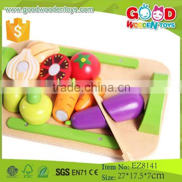 2015 Colorful wooden cutting food toy ,DIY wooden cutting vegetables toy