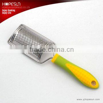 High grade flat stainless steel cheese grater with fancy corn shape handle