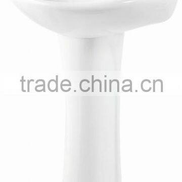 ceramic round wash basin with full pedestal