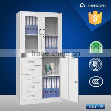 Transparent glass door steel file cabinet made in China