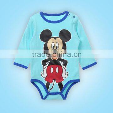 Long sleeve pink baby body with mickey printed baby products for romper