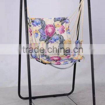 Foldable Single Seat Hanging Rope Swing Chair With Stand