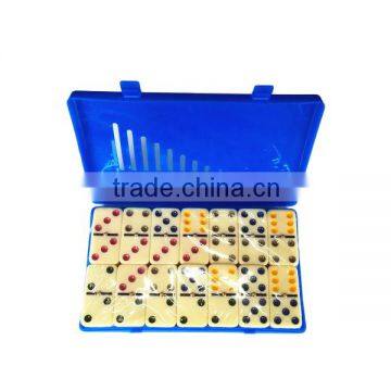 Ivory Color dots domino In color plastic box