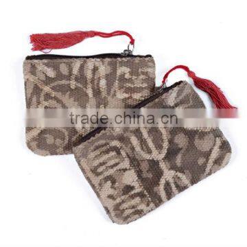 Natural Fibres Beautiful Cotton Dabu Printed Pouch, Set of 2