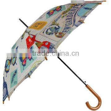 straight umbrella with printing pattern