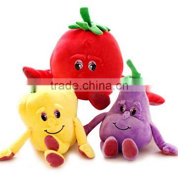 Plush Eggplant Onion Pear Toy Fruit Vegetable Toy For Promotion