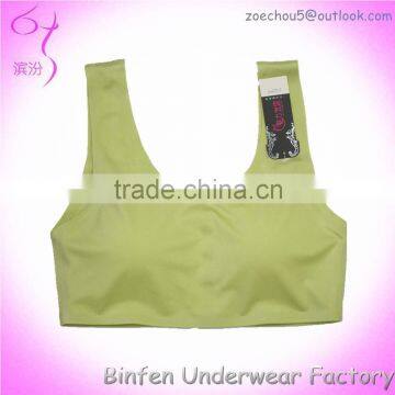 Fashion Design Young Girls Seamless Bonded Sport Bra with removeable Pad