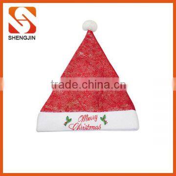 SJ-6914 Snowflake print xmas hat colored decorated santa hat