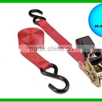 1'x5m rubber grip Cargo ratchet tie down w/s hook