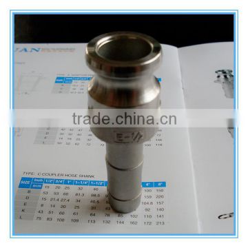 200E 316 Coupling Shank 2-1/2" Camlock Female Adapter 316 Stainless Steel