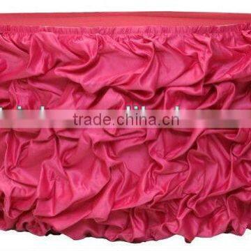 Colorful Charming satin ruffled table skirt for wedding decorative table skirts