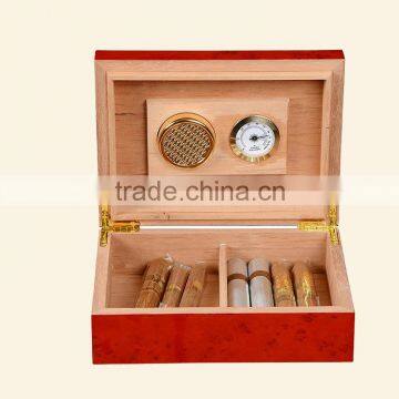 Red gloss Wooden humidor for men, customized accept