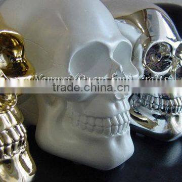 Silver plated resin skull crafts