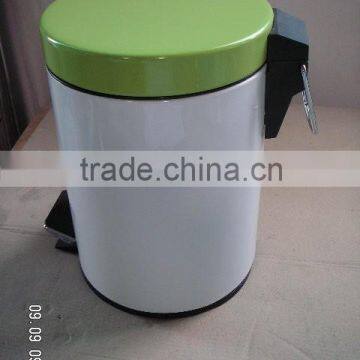 Flat Lid Powder Coated Finished Soft Close Steel Trash Can photo-2