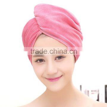China Supply Popular Ultra Absorbent Microfiber Hair Towel Turban With Embroidery Logo photo-4