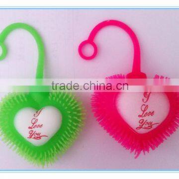 Valentine's day puffer ball,heart shape squishy ball,spiky puffer ball