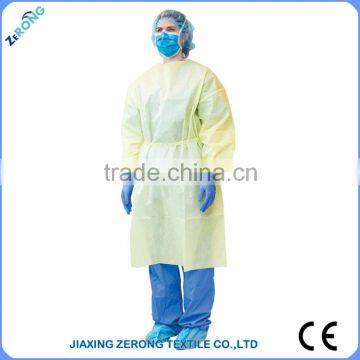 ZR-IG011 Level 2, 3Ply SMS, Full Back, Tape Tab Neck, Waist Tie, Elastic Cuff, Overlocking seam Medical isolation Gown