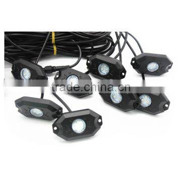 8PCS RGB C-ree LED Rock Light Tail Fender Under Under Car Decorative Offroad RGB Light With Bluetooth Controller photo-2