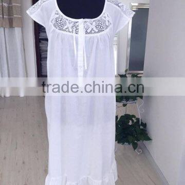 white cotton ladies nightgown nightwear sleepwear                        
                                                Quality Choice