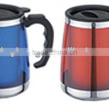 2014 hot sale high quality double wall stainless steel plastic mugs with handles                        
                                                Quality Choice