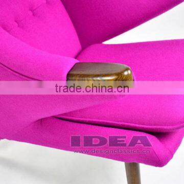 Replica Hans J Wegner Papa Bear Chair - Pink Fabric photo-4