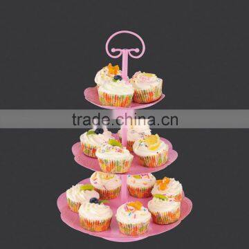 3 layer cupcake cake display rack, color powder coated, wrought iron for wedding and birthday party