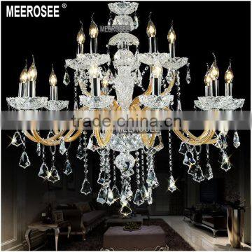 15 Lights Large Crystal Chandelier Lamp, Crystal Hanging Light, Crystal Lusters for Foyer, Meeting Room, Bedroom MD8533