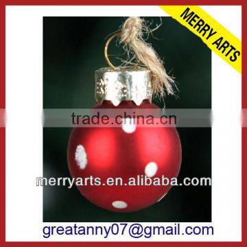 China wholesale hand painted red christmas glass ball small christmas decoration ball