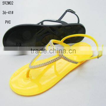 Stylish design PVC jelly female clip- toe strap sandals