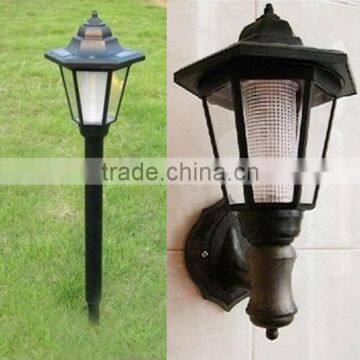 Solar Led Wall Mounted Retro Hexagon Lamp Light Led Decorative Court Colored Led Lawn Garden Lamp Light. photo-5