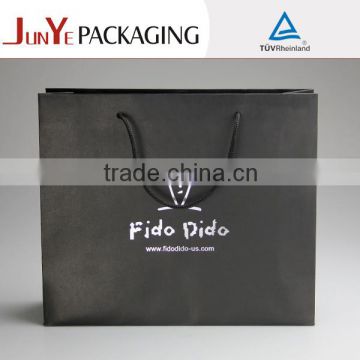 wholesale matte back lamination logo printed custom brand name folding recycled paper shopping bag