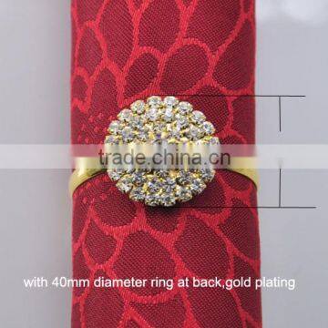 (M0445-ring) 100pcs/lot Elegant Wedding Rhinestone Napkin Rings,25mm Diameter ,with 40mm Ring ,silver or Gold Plating photo-2