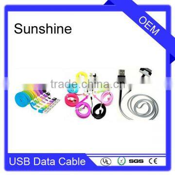 Micro wholesale colorful cellphone USB data cable