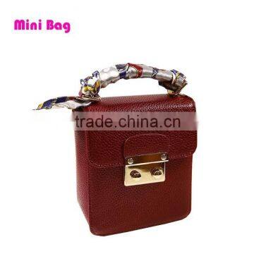 2017 new arrival red leather bag lady mini hand bag CC44-015