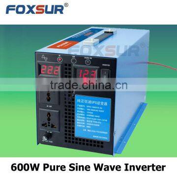 Three charge stage LED display 600W 24V DC TO 110V UPS Pure Sine Wave Power Inverter with smart Battery Charger