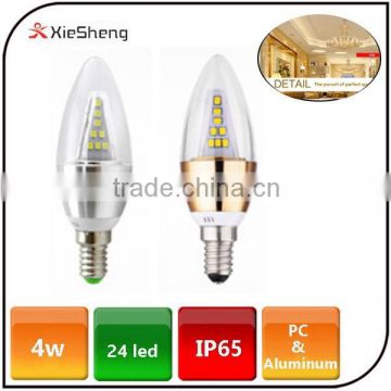 Super bright 4w led bulb light waterproof cool white warm white led candle lamp for living room hotel