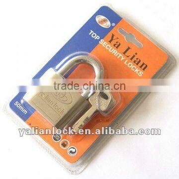 Vane key golden plated padlock