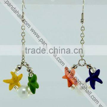 Fashion Glass Pearl Earrings(EJEW-PJE313)