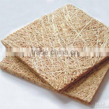 Wood fiber cement board theater acoustic material