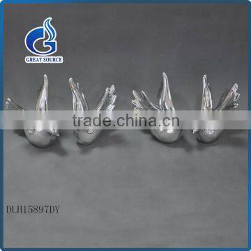 Lovely Silver Christmas Crafts Ceramic Bird