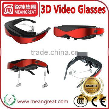 With 8GB flash/support Max 32GB TF card 98inch Virtual Display Full HD 1080p 3D Video Glasses