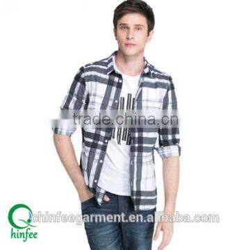 100% Cotton Fashion Mens Checked Shirts