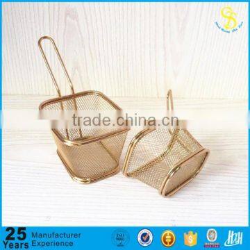 Guangzhou supplier environmental gold yellow mini restaurant serving fry basket