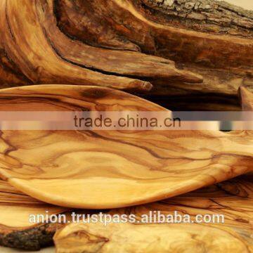 Olive Wood Decorative Carved Plate Fish Design photo-1