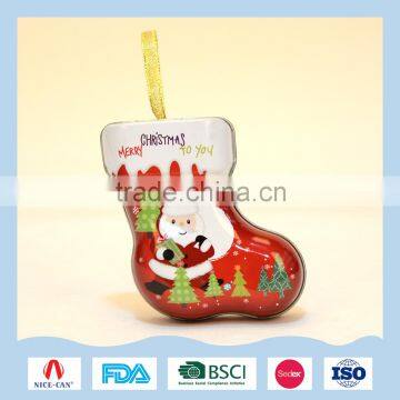 Boot shape tin box as Christmas gifts for kids