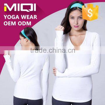 2016 winter yoga fitness wear woman popular running shirt with long sleeve runing shirt