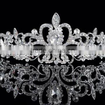 Wedding Bridal Tiara Rhinestone Silver Crystal Crown hair jewelry bridal crown