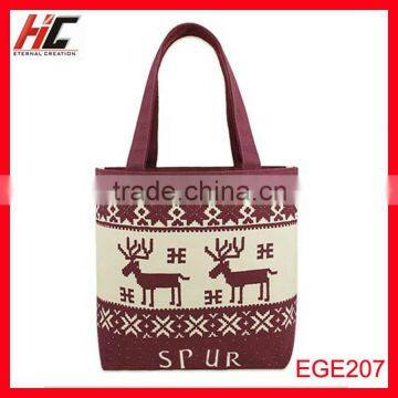 Popular pattern for canvas shopping bag brown