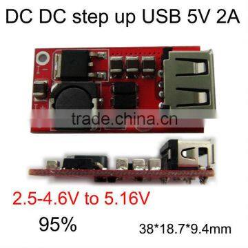 Mobile phone charger USB PCB board step up module with LED indicator 3.6V 3V to 5V 2A 3A