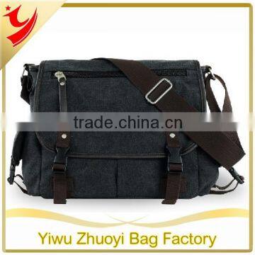 2015New washed canvas casual messenger bags for men with flap